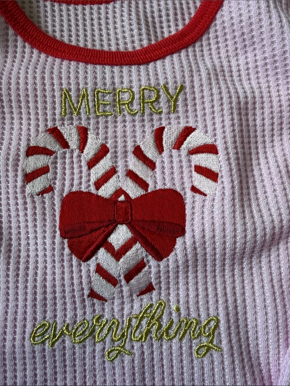 American Girl Pink and Red Candy Cane Holiday Pajama Set